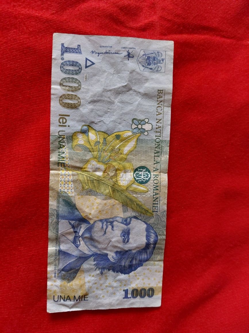 Bancnota 1000 lei cu Mihai Eminescu 1998