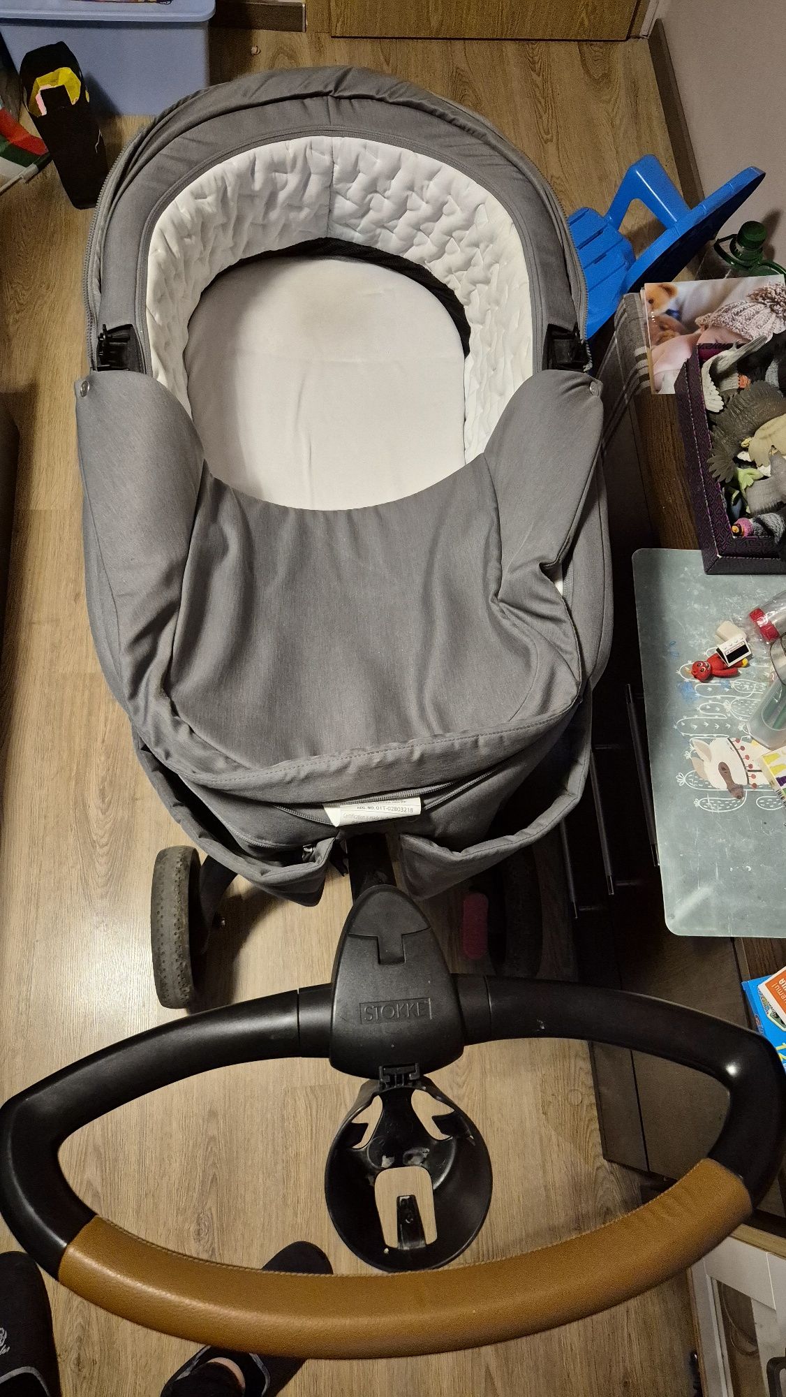 Бебешка количка Stokke Xplory X, сива + бебешки кош