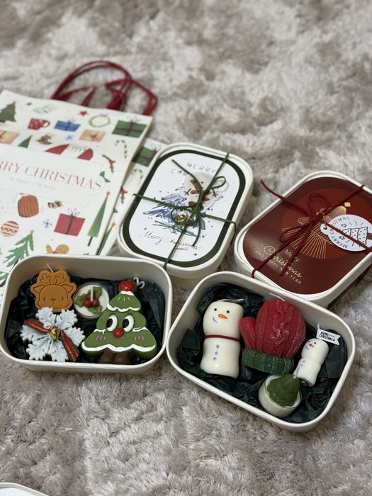 Подарочные свечи под новый год, новогоднее украшение