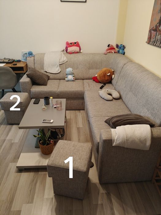 Colțar extensibil + 2 tabureti