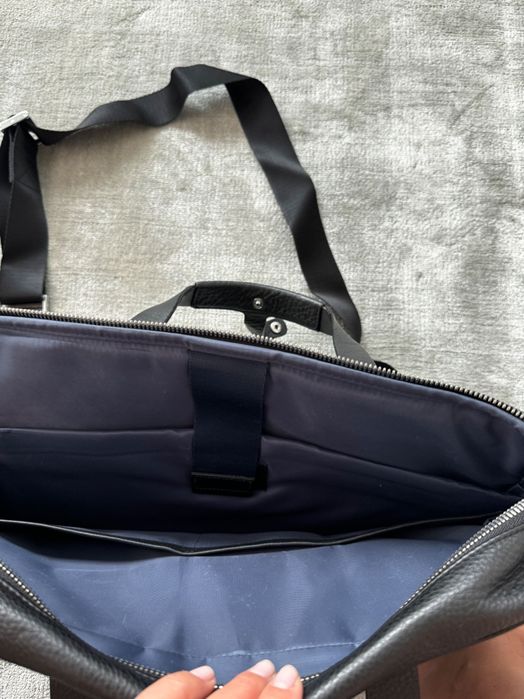 Porsche design черна кожена чанта за лаптоп оригинална мъжка