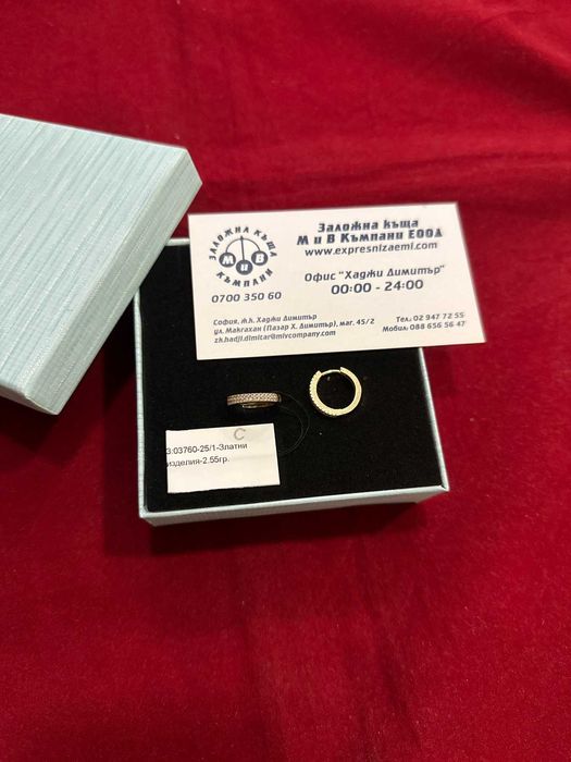 ***НЕПОВТОРИМИ***Златни обеци 2,55гр. 14к