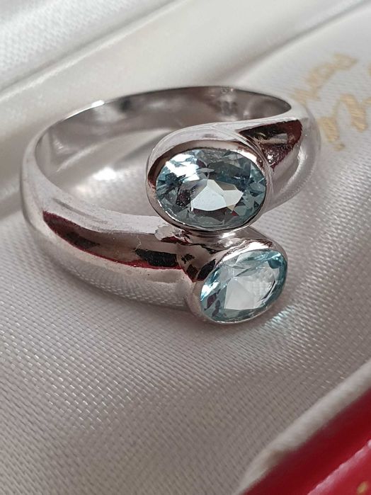 Unicat de exceptie You and Me aur cu acvamarin natural