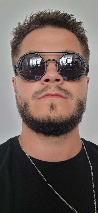 Ochelari de Soare Retro Steampunk – Unisex – Negru Mat
