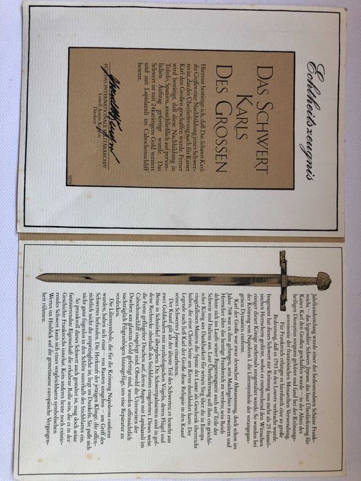 Sabia lui Carol cel Mare .  Copie Franklin Mint    Cu certificat !