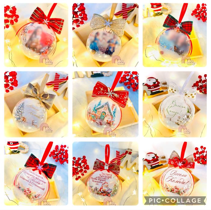 Коледна топка със снимка / Коледна декорация /Коледни топки със снимка