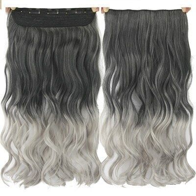 Extensii de par ondulate, 5 clipsuri, diverse culori, NOI, 60 cm