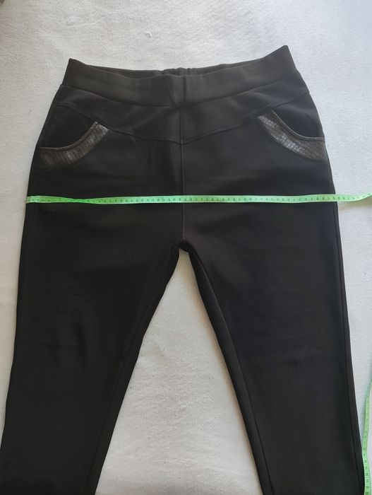 Pantaloni xxl negri iarna pufosi in interior
