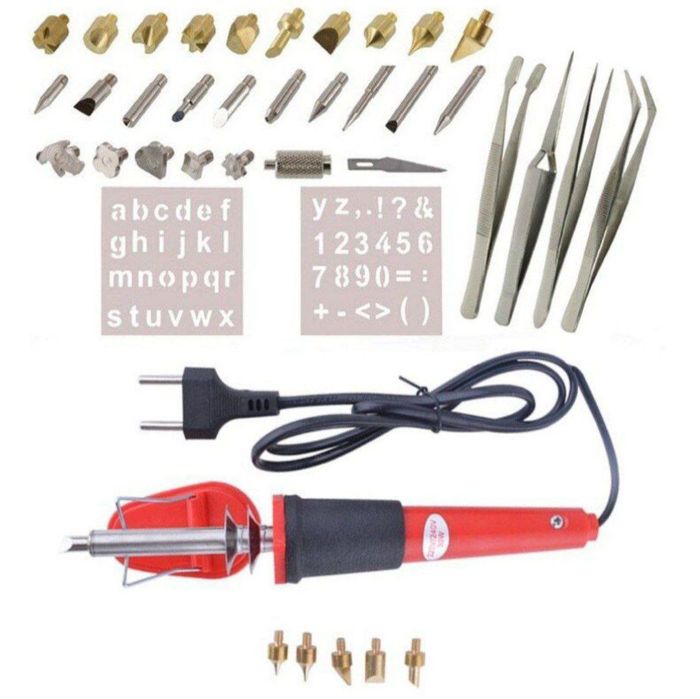 Паяльник с насадкоми для выжигания по коже дереву