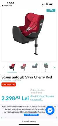 Scaun auto rotativ GB Vaya Cherry Red