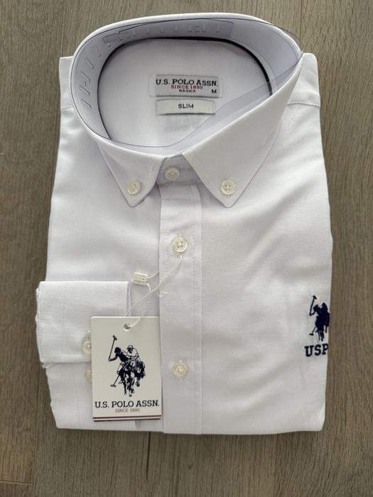 Pachet 1+1 Camasa Polo U.S Assn. Marime M alb, negru, bleumarin, albas