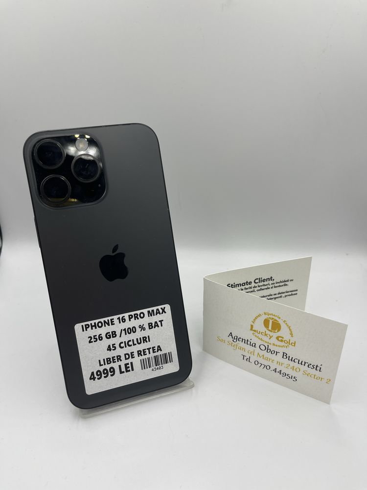 Iphone 16 PRO MAX 256GB / 100% Bat 45 de cilcuri #43403
