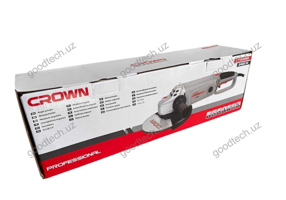 Машина шлифовальная CROWN CT13305S, 2400 Вт, диск 230 мм, 6000 об/мин