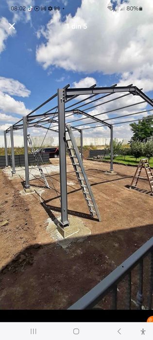 Structura metalica 8x20 din profile la pret de producator cu teava pe