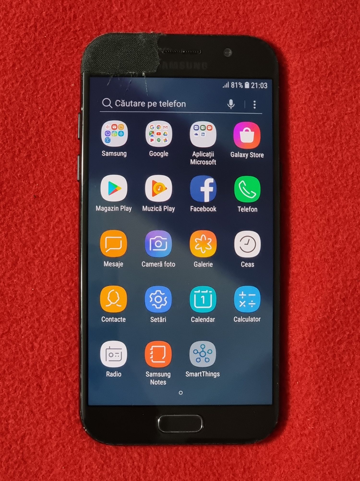 Samsung Galaxy A5 Negru 32Gb, Model 2017, Funct excelent, Fisurat!!!