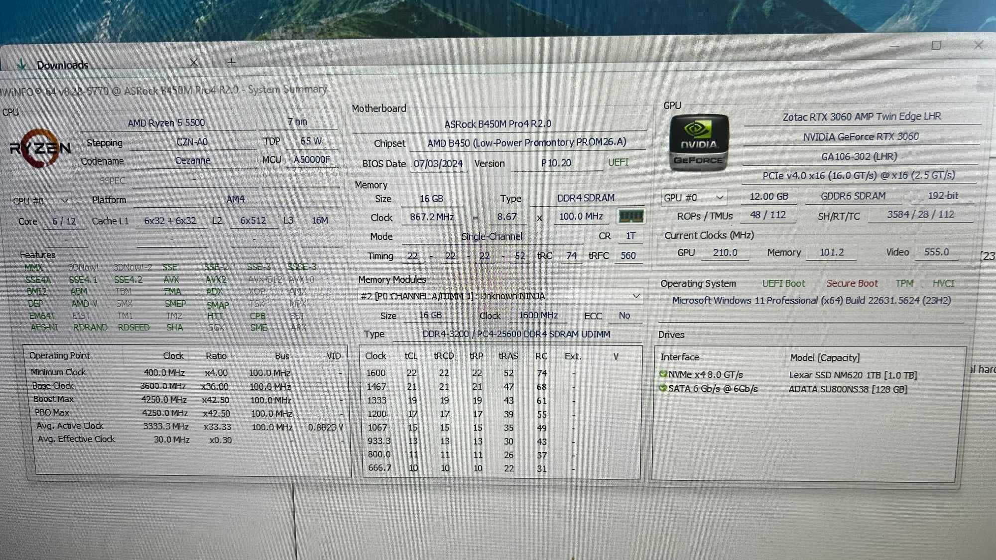 Компютър за игри Ryzen 5 5500 / RTX3060 12GB / 16GB DDR4