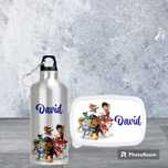 Lunch box și bidon apă personalizat pentru copii (personaj si nume)