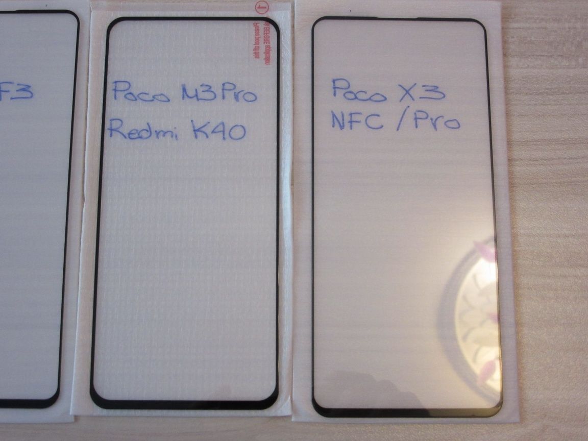5D ЦЯЛО ЛЕПИЛО Стъклен протектор Xiaomi POCO X3 Pro F3 M3 M3 Pro K40+