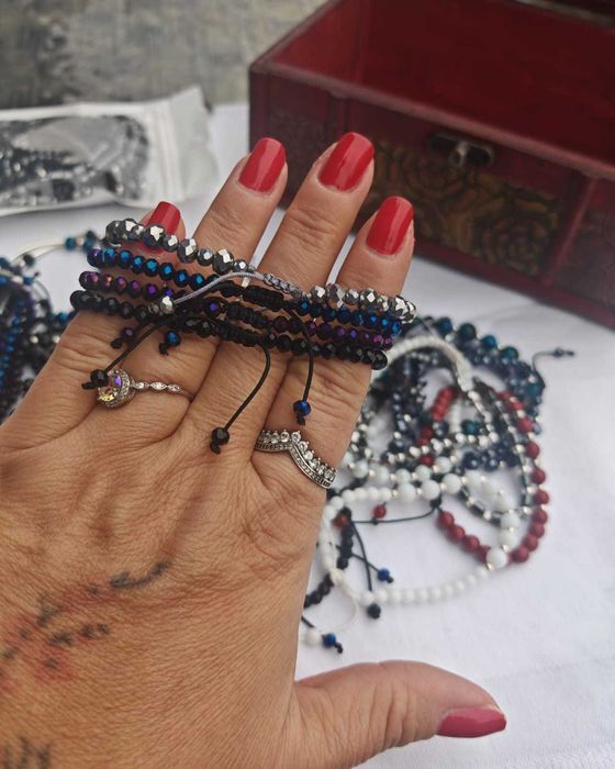 set de bratari dama din margele si argint.3 bucati 100 lei