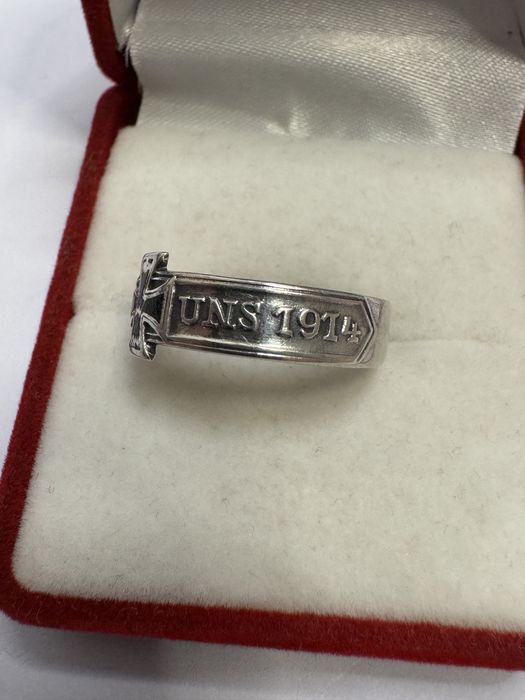 Inel vechi argint 800, wwi Germania 1914. Crucea de fier.