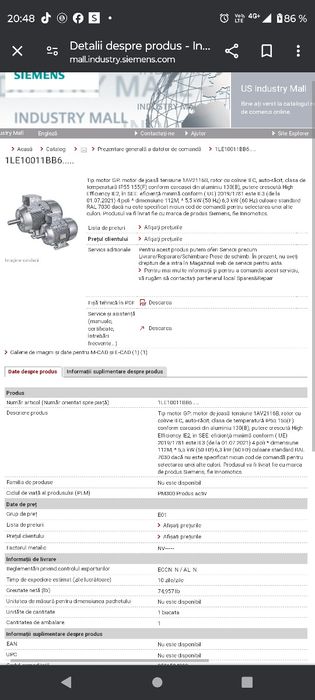 Motor trifazic 5.5 kw