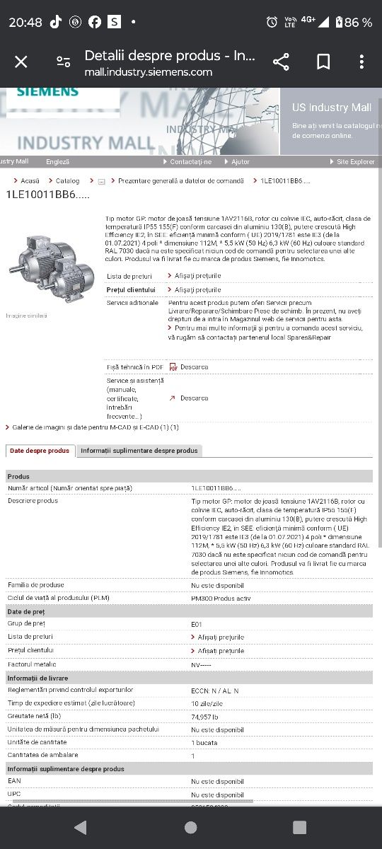 Motor trifazic 5.5 kw