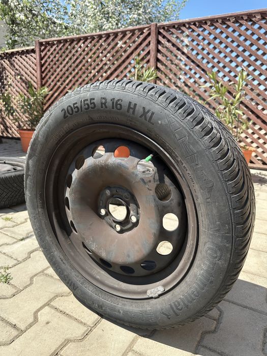 Jante otel 5x100 r16 cu anvelope Continental All-Season