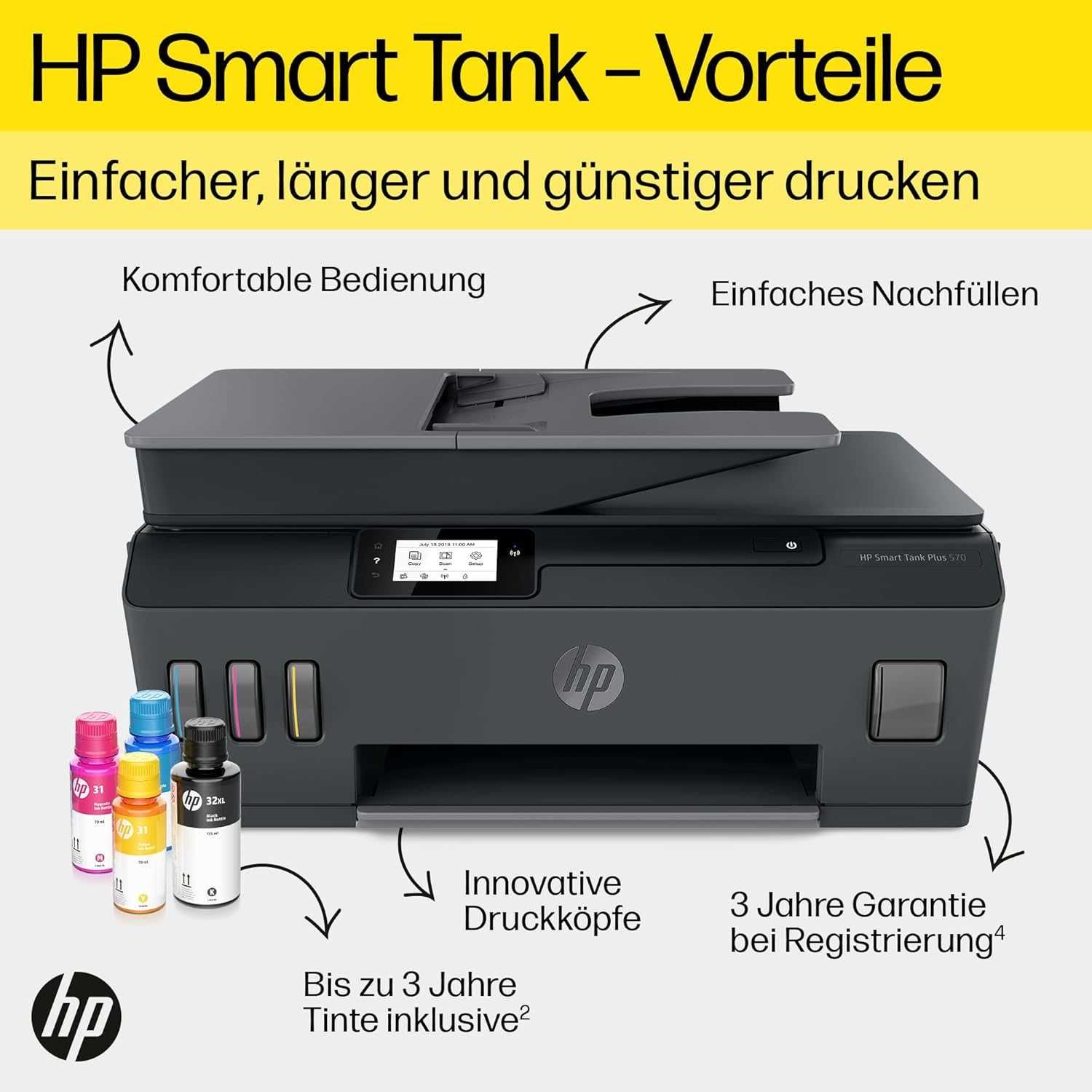 НОВ * HP Smart Tank 570 Wireless All-in-One * 8000 цветно 12000 черно