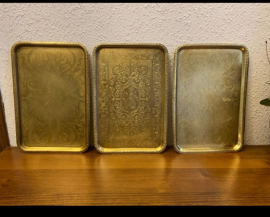 Подносы  из  латуня