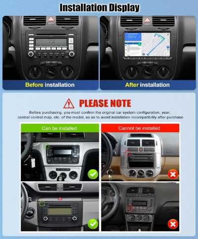CAMECHO мултимедия за VW Golf 5 Polo Skoda, 1+ 32G, Android 13, 2 DIN