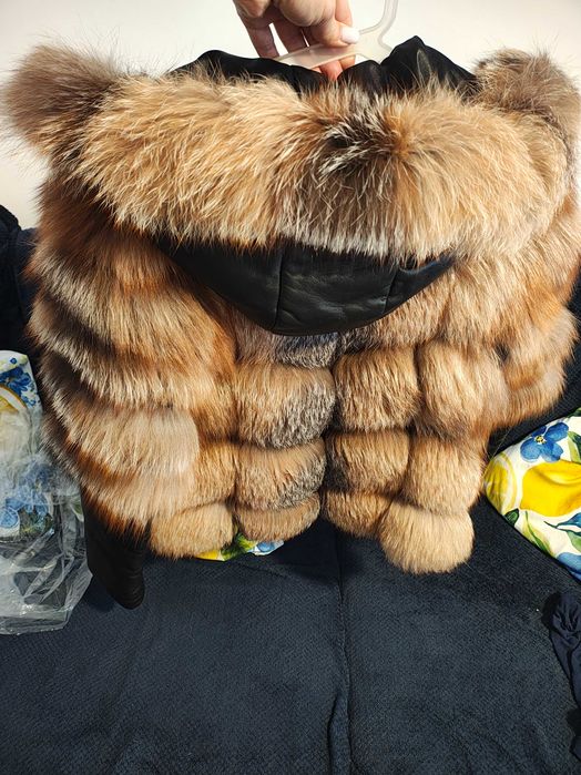 Geaca blana vulpe 2in 1 mărimea M...blana premium!