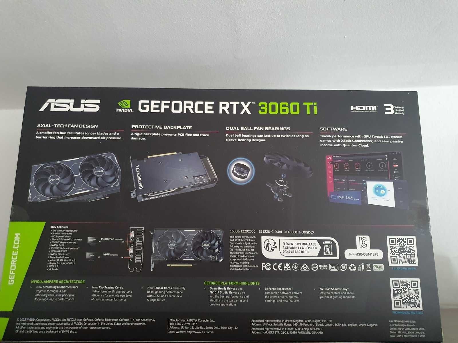 Placa Video Asus RTX 3060 Ti 8GB 256 bit noua sigilata