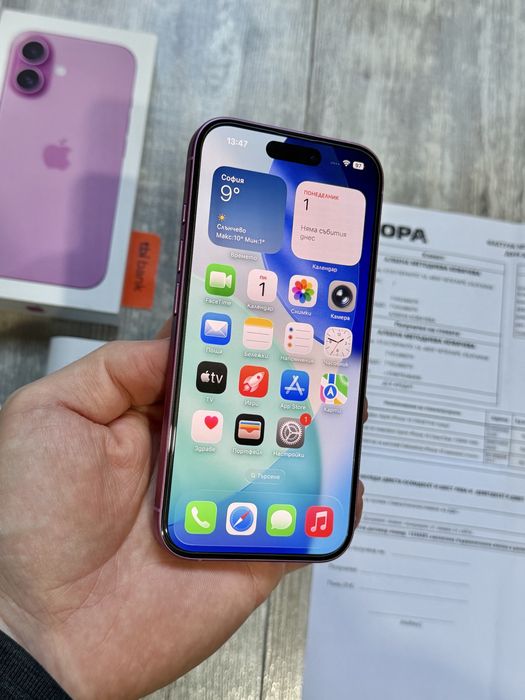 Iphone 16 256 GB Pink - 94 % Battery Health Като Нов Гаранционен