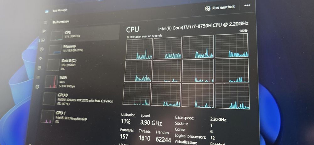 Laptop gaming Razer i7 16GB RAM RTX 2070 8GB NVMe 500GB