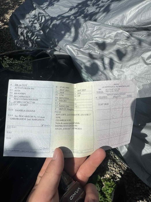 Vând autoturism Audi A4 Cabrio