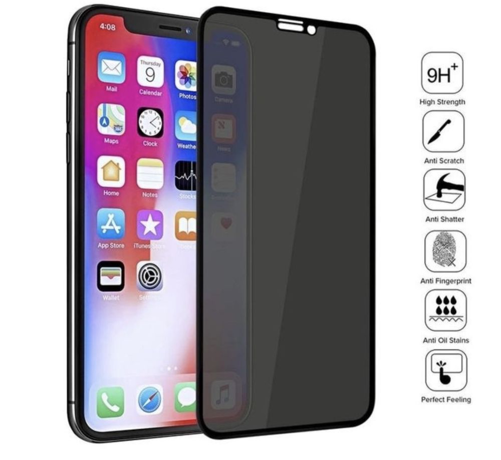 Iphone 11 12 13 14 PRO MAX Folie Sticla Curbata 6D Edge Glass Anti Spy