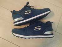 Skechers - Pantofi sport cu insertii din piele intoarsa,