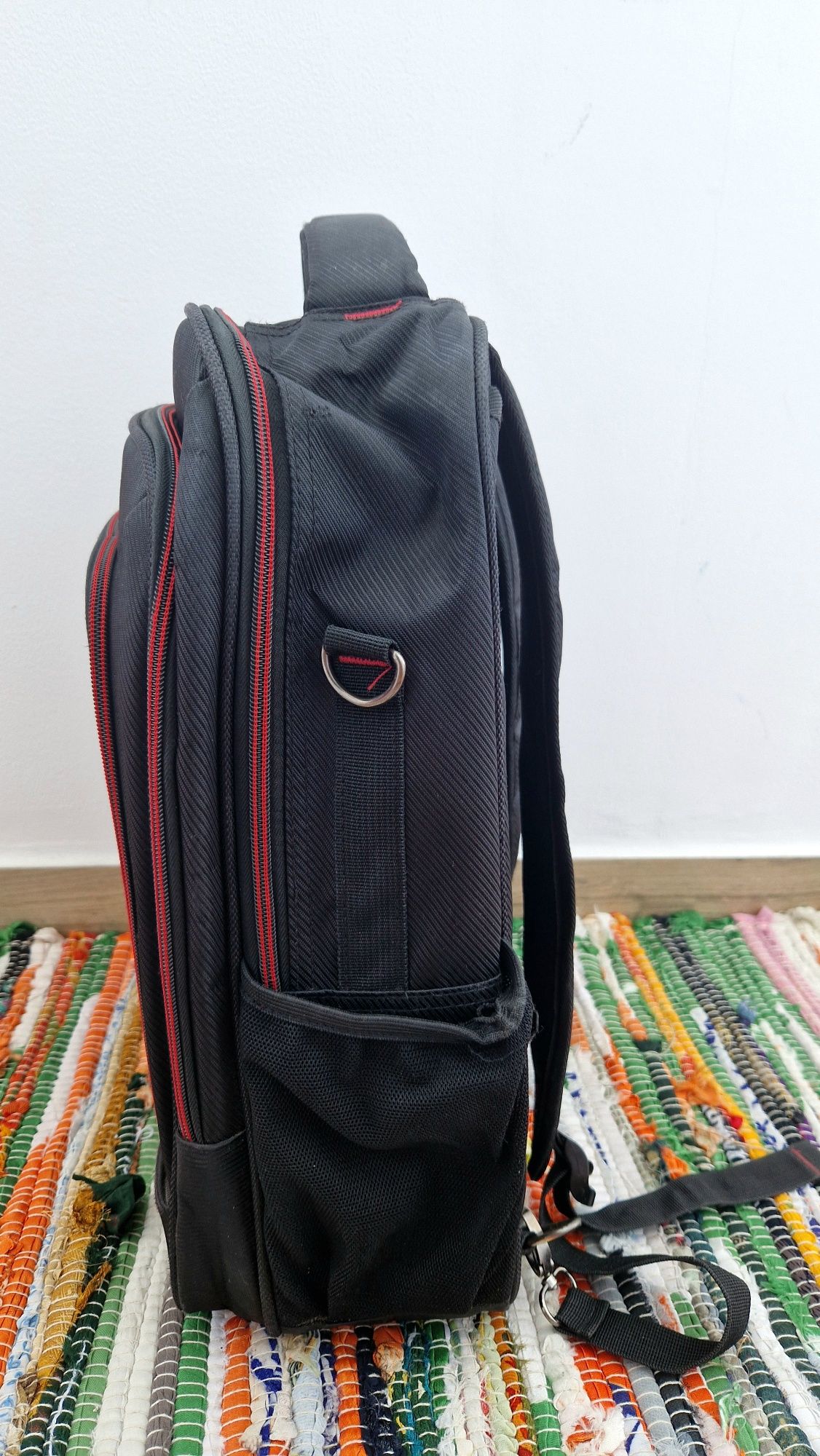 Rucsac laptop Lamonza Riga 15", 42x31x15 cm, negru / ros