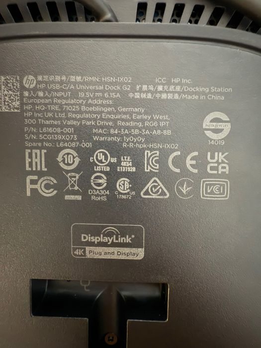 Hp stație andocare 4K Dock g2 USB-C/A Universal