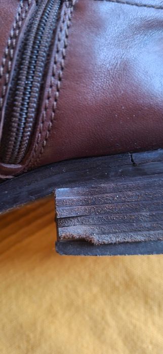 Cizme lungi din piele, maro, marimea 39