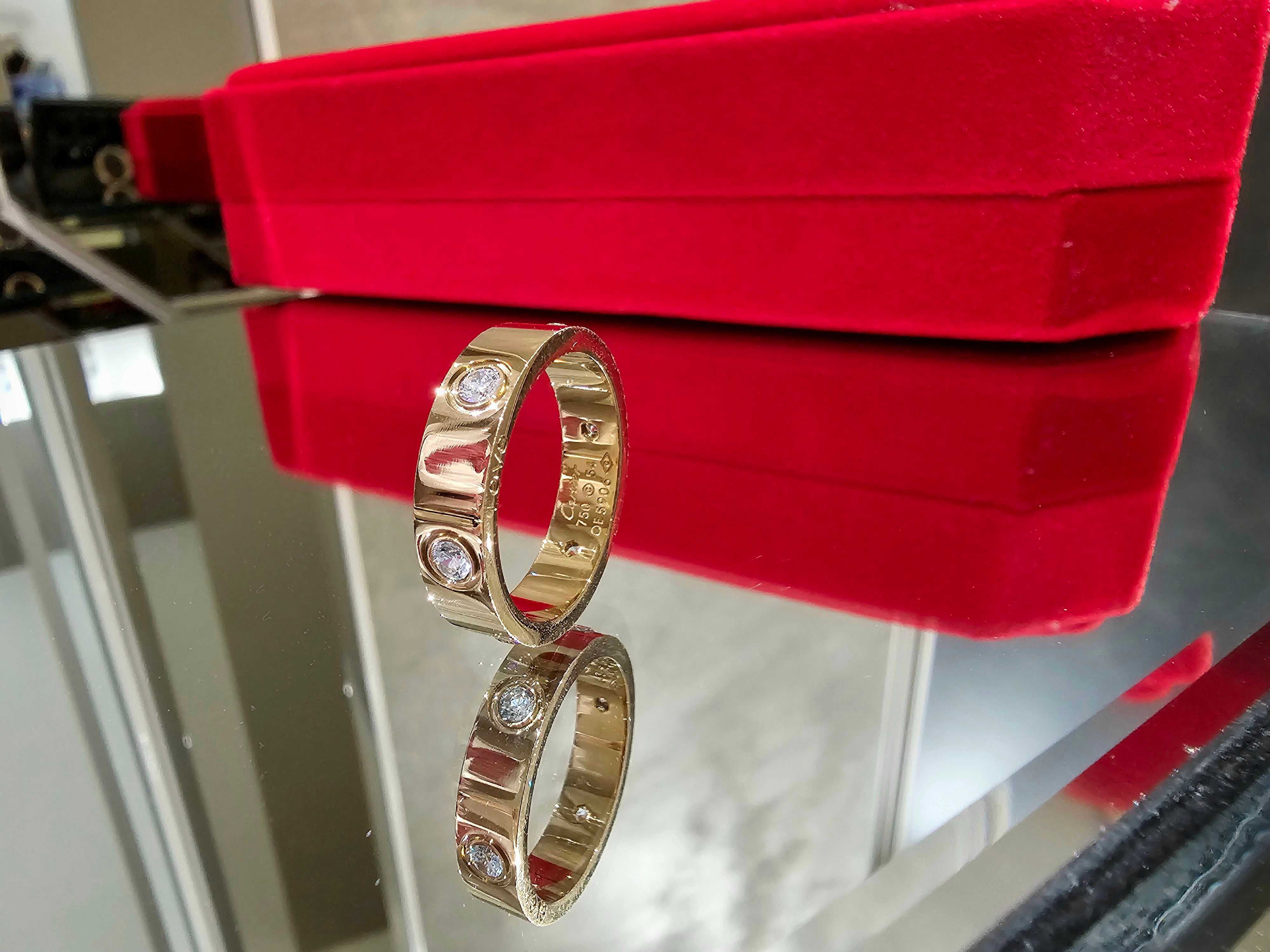 CARTIER Love Rose Gold 6 Diamonds Classic Model Пръстен