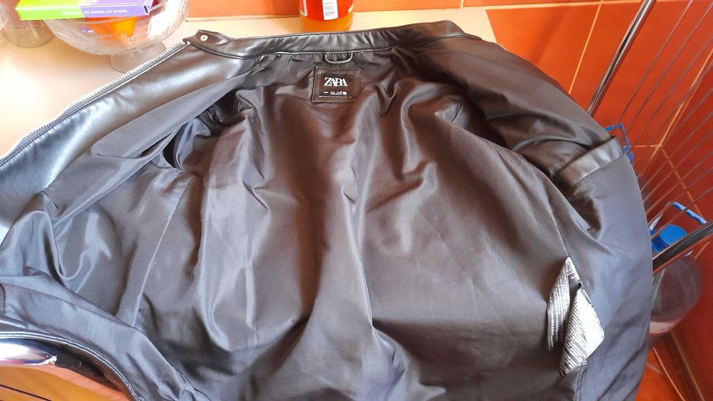 Geaca piele ecologica barbati, Zara