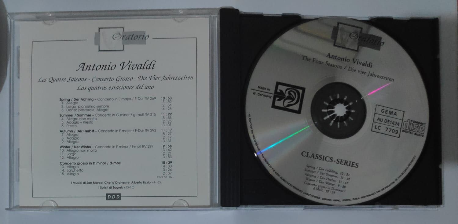 Antonio Vivaldi-Les Quatre Saisons, Album complet CD muzica