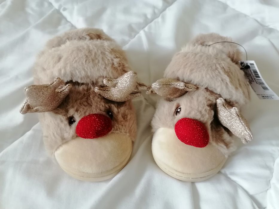 Топли  пантофки Next с коледни мотиви