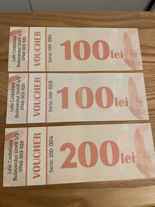 Vand vouchere LEIA CASTELLANI 400 lei Baia Mare