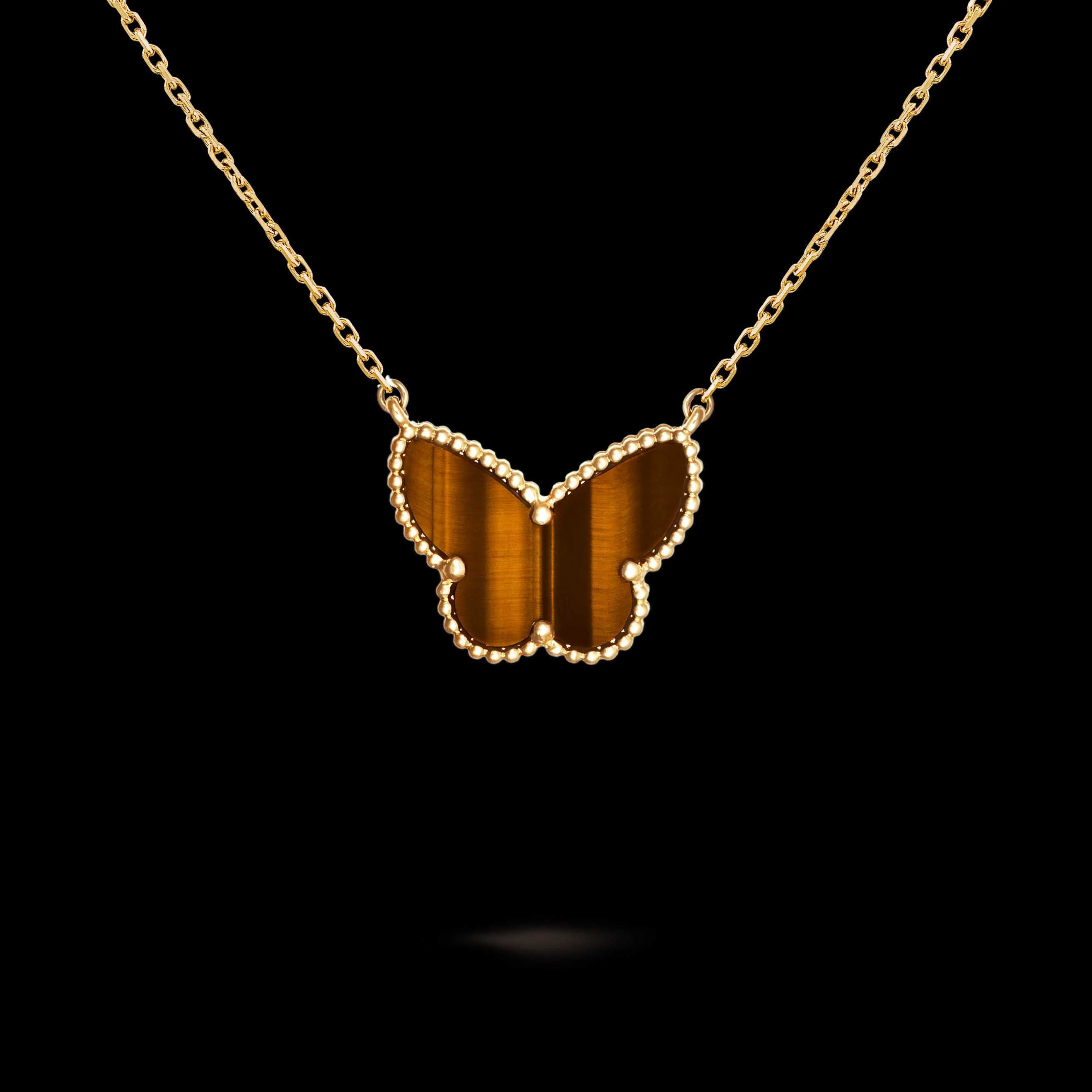 Van Cleef & Arpels VCA Silver Alhambra Tiger Butterfly Дамско Колие
