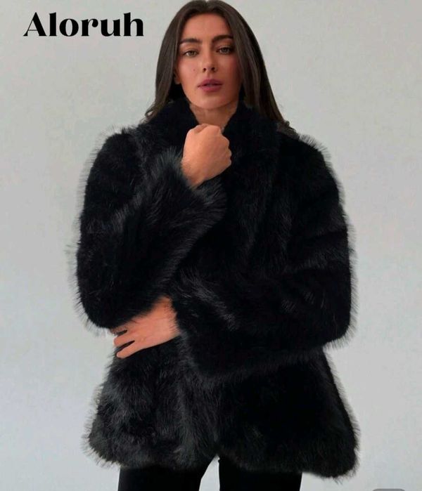 Дамско палто с косъм