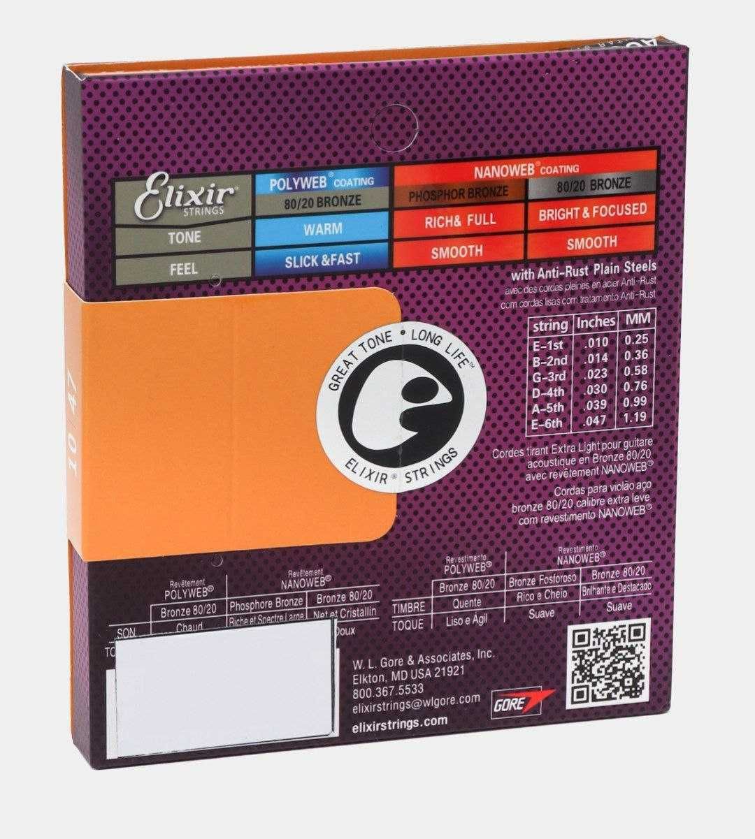 Струны для 6-струнной акустической гитары ELIXIR