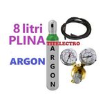 Butelie tub Argon pur PLINA 8 litri 200 bari + reductor cu 2 ceasuri