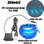 Fir Neon Ambiental Flexibil RGB Cu Cablu USB / 2,3 sau 5 METRI (Joc De